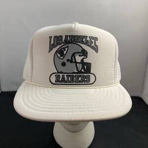 White Los Angeles Raiders Snapback Trucker Hat Cap Sports Football